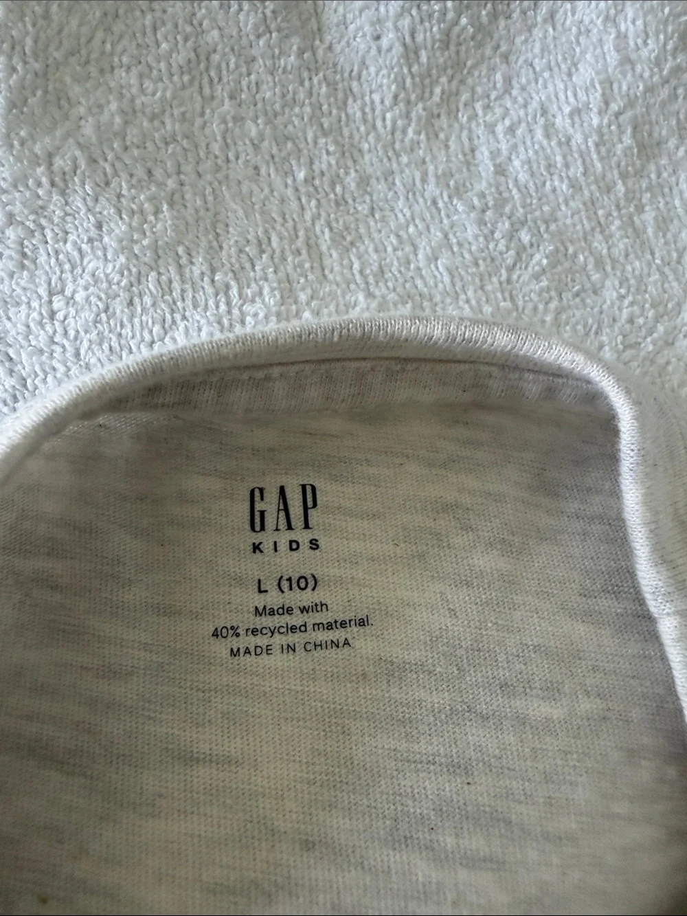 GAP Back to the Future Graphic Tee in Light Gray with Orange & Blue Print